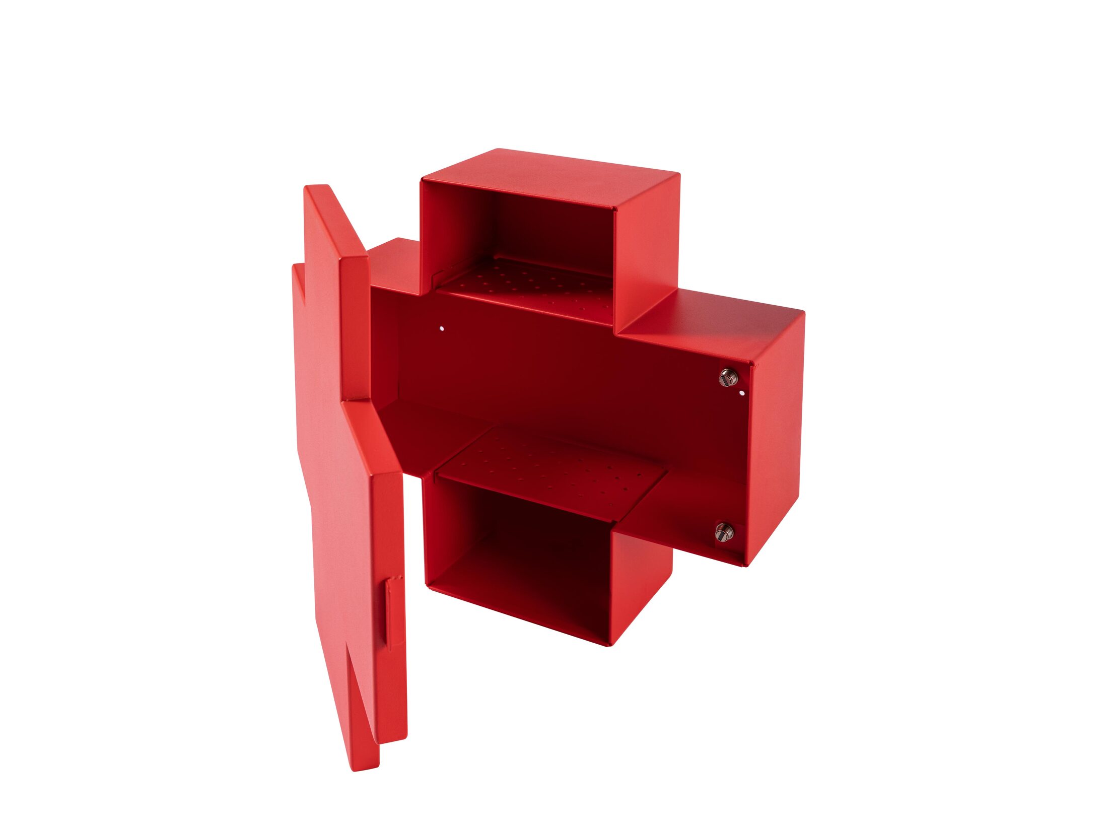 Medizinschrank PO_9208B Cross, rot, modulares Design mit offenen Fächern, von Cappellini.