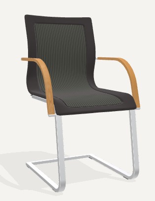 Magnum Freischwinger mit Armlehne Bezug Stricktex