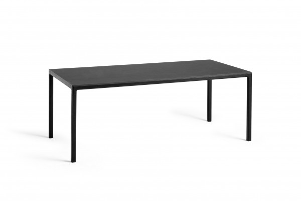 Tisch T12 mit Tischplatte in Linoleum black (schwarz) in 200 x 95 cm