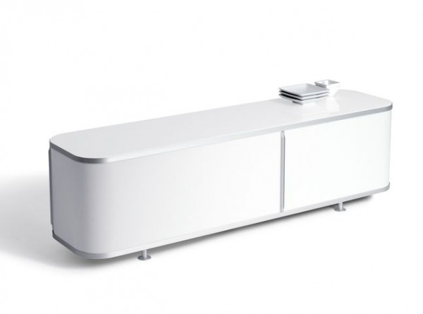 Sideboard Wogg 18 Liva Classicboard, Höhe 44 cm, Boden Melamin weiß, Schieber opal weiß