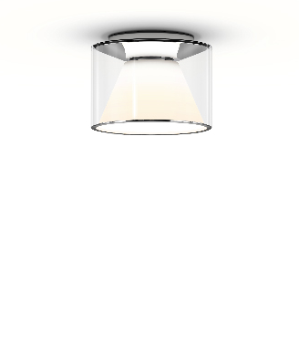 Deckenleuchte Drum Ceiling S LED, Variante Glas S short mit Reflektor Serien Lighting