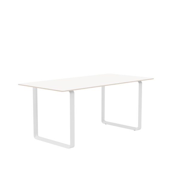 Tisch 70/70 Table 170 cm x 85 cm, Tischplatte Laminat weiß Untergestell weiß Muuto