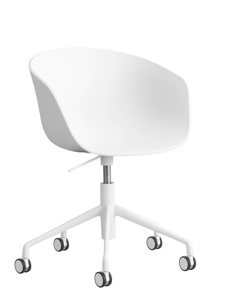 Scheibtischdrehstuhl About a Chair AAC 52 - 2.0, Sitzschale weiß 2.0, Gestell weiß pulverbeschichtet Hay