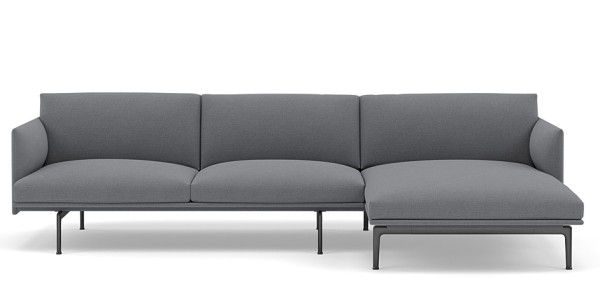 Sofa Outline mit Chaiselongue rechts Bezugsstoff Ocean 80 von Muuto