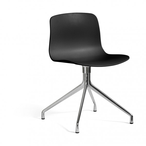 About a Chair AAC 10 von HAY, Sitzschale black, Drehgestell Aluminium poliert