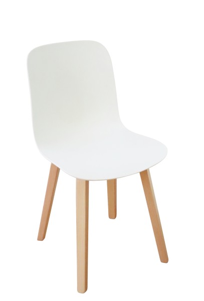 Stuhl Substance Sitzschale weiß, Stuhlbeine Esche Oberfläche lackiert Magis