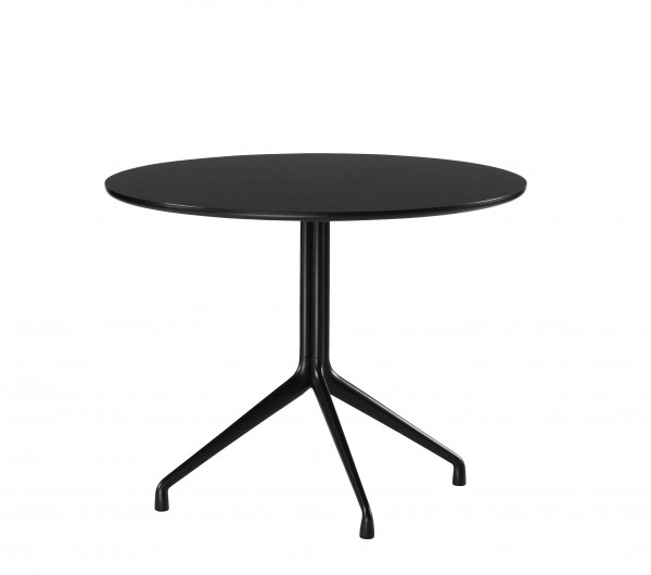 Tisch AAT 20 Tischplatte Linoleum schwarz, Gestell schwarz, Durchmesser 80 cm Hay